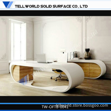 150 Kinds Design of Corian White Marble Solid Surface Office Furniture CEO Desk
